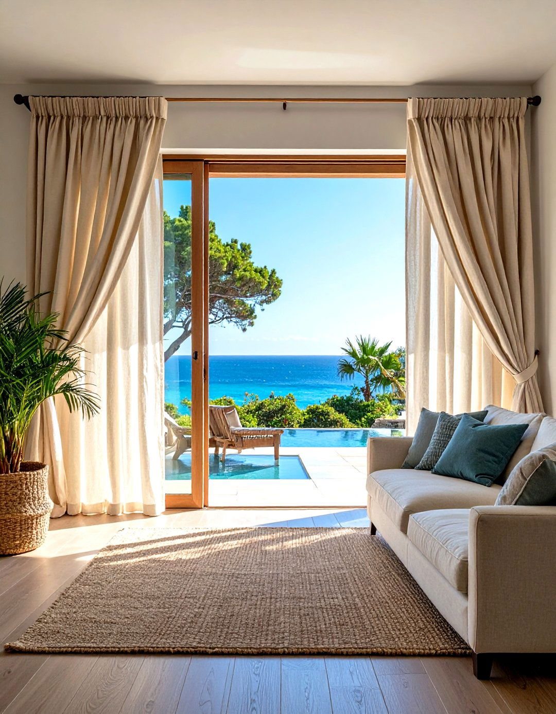 Linen Sliding Door Drapes - 24 Sliding Door Curtain Ideas