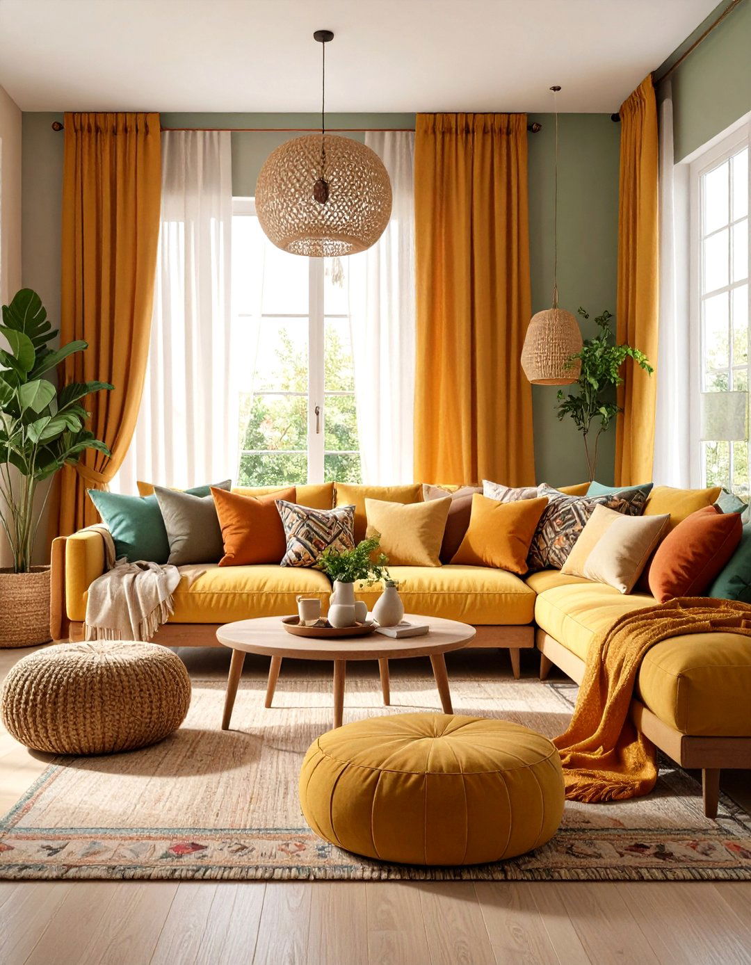 Linen and Cotton Textiles - 24 Japandi Living Room Ideas