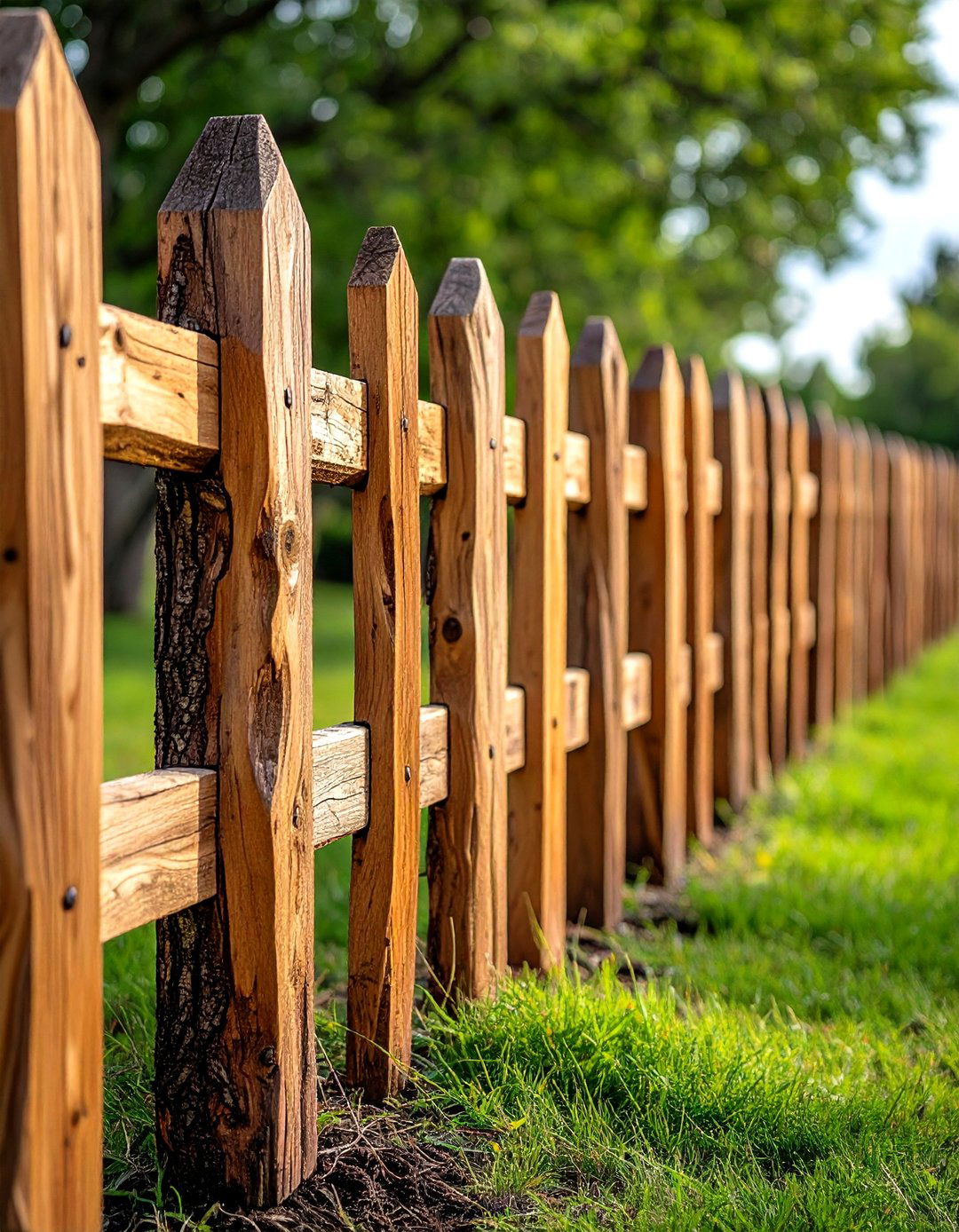 Live Edge Rustic Wood Fence - 24 Wood Fence Ideas