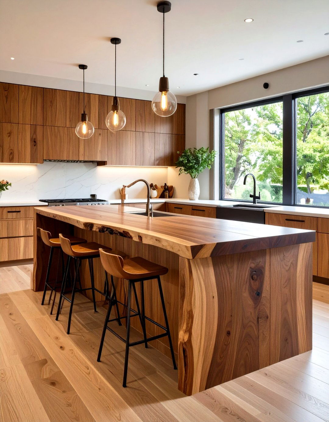 Live Edge Walnut Bar Counters - 24 Wood Countertop Ideas