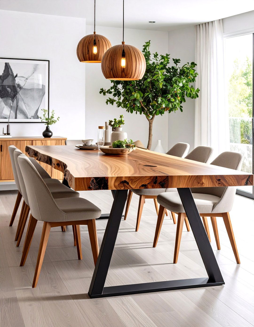 Live Edge Wood Dining Tables - 24 Organic Modern Interior Design Ideas