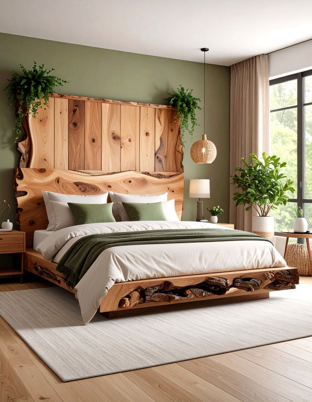 Live Edge Wood Slab Headboard - 24 Unique Bed Design Ideas