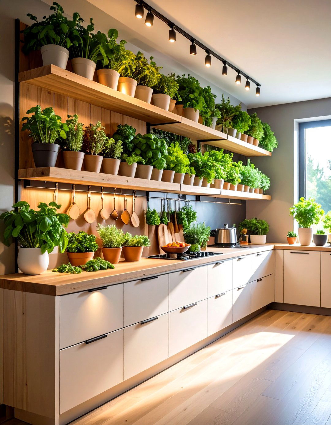 Living Herb Garden Wall Installation - 24 Kitchen Wall Decor Ideas