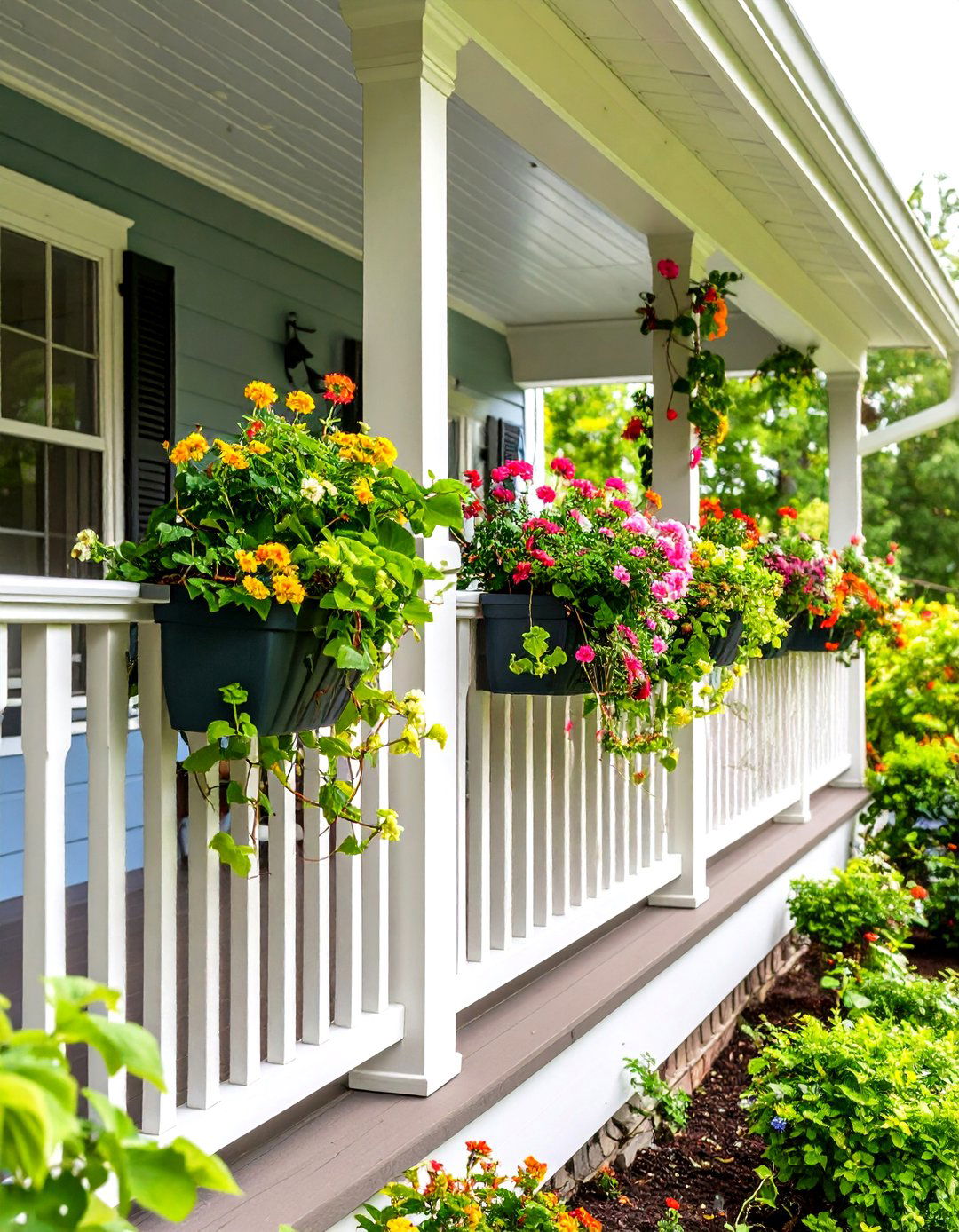 Living Plant Porch Railing - 24 Porch Railing Ideas