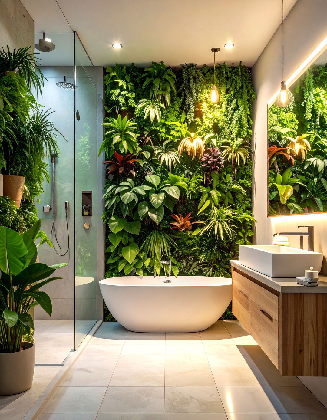 Living Plant Wall Bathroom Garden - 24 Natural Bathroom Ideas