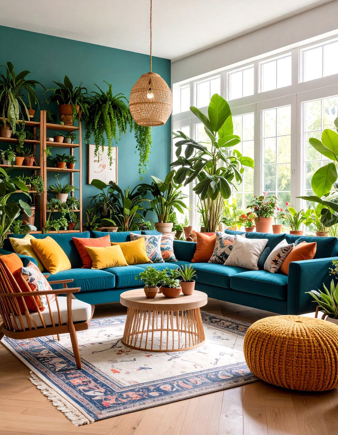 Living Room Botanical Feature - 24 Indoor Greenhouse Ideas