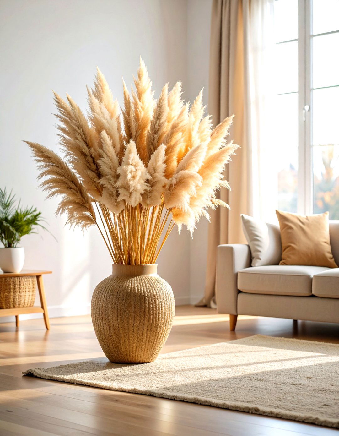 Living Room Corner Floor Arrangements - 24 Pampas Grass Decor Ideas