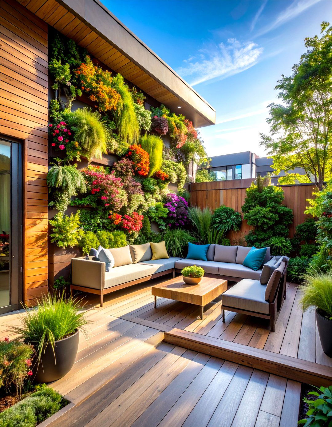 Living Wall Sunken Patio - 24 Sunken Patio Ideas