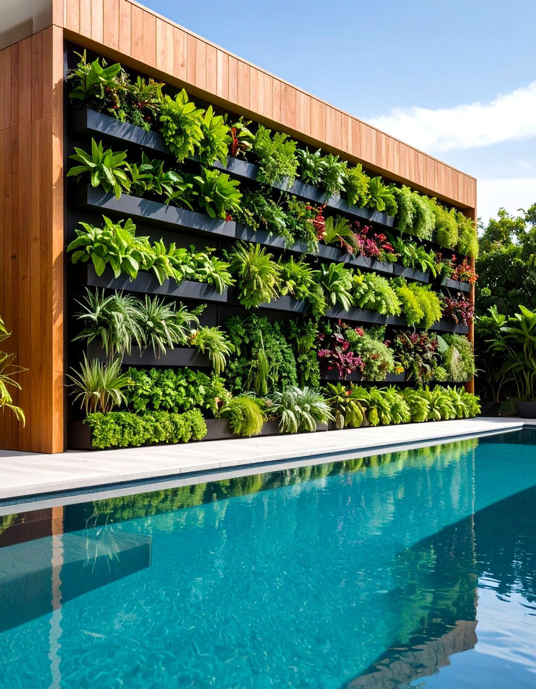 Living Wall Vertical Garden - 24 Pool Privacy Ideas