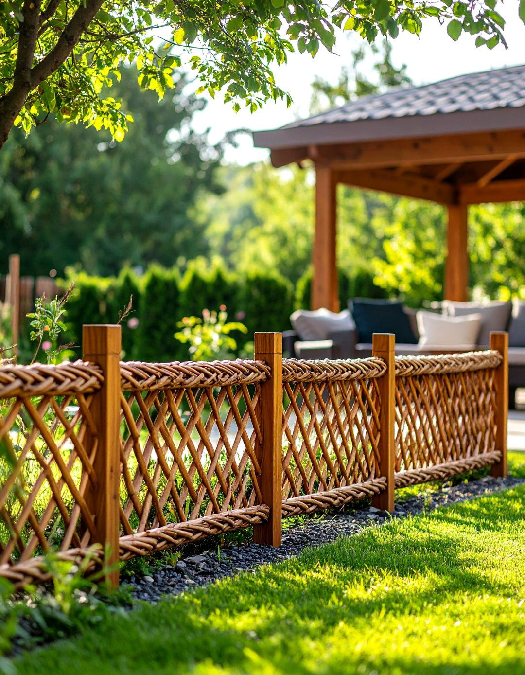 Living Willow Woven Fence - 24 Backyard Fence Ideas