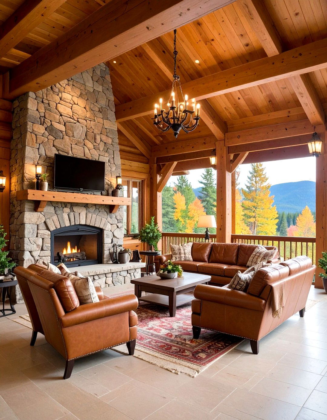 Lodge Style Three Season Porch - 24 Three Season Porch Ideas