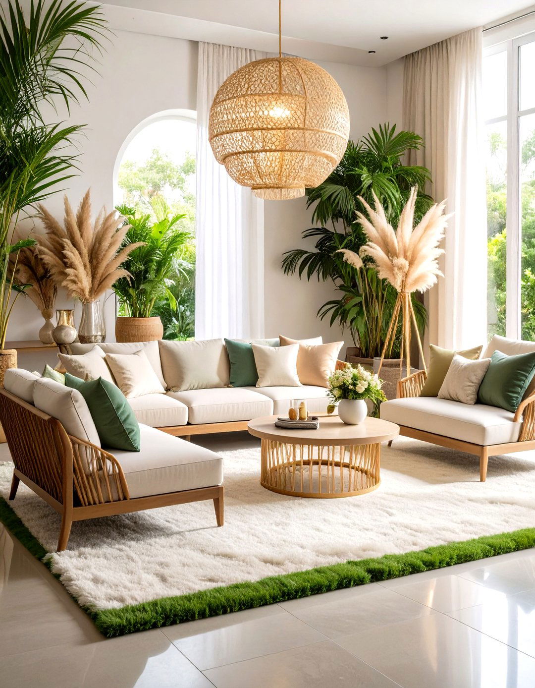 Lounge Area Styling - 24 Pampas Grass Wedding Decor Ideas
