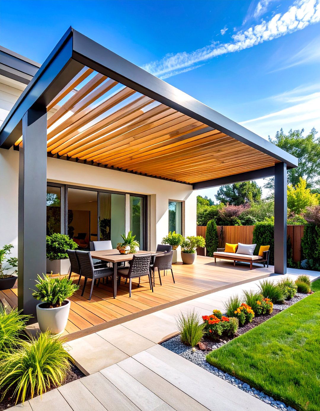 Louvered Front Porch Pergola System - 24 Front Porch Pergola Ideas