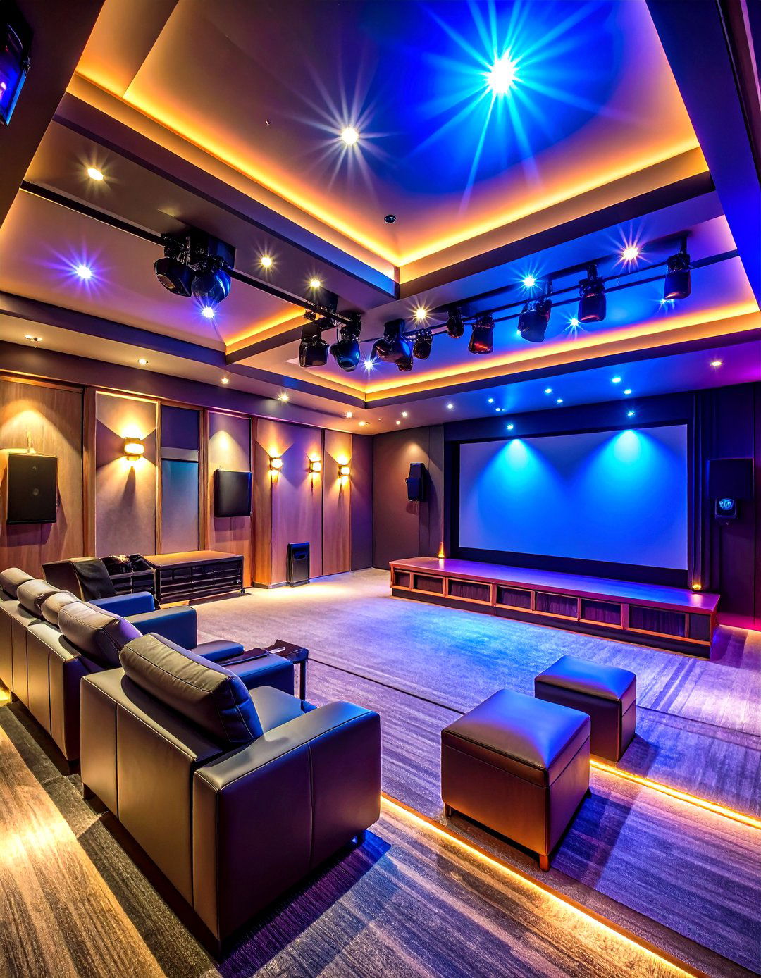 Low Ceiling Cozy Theater - 24 Basement Home Theater Ideas