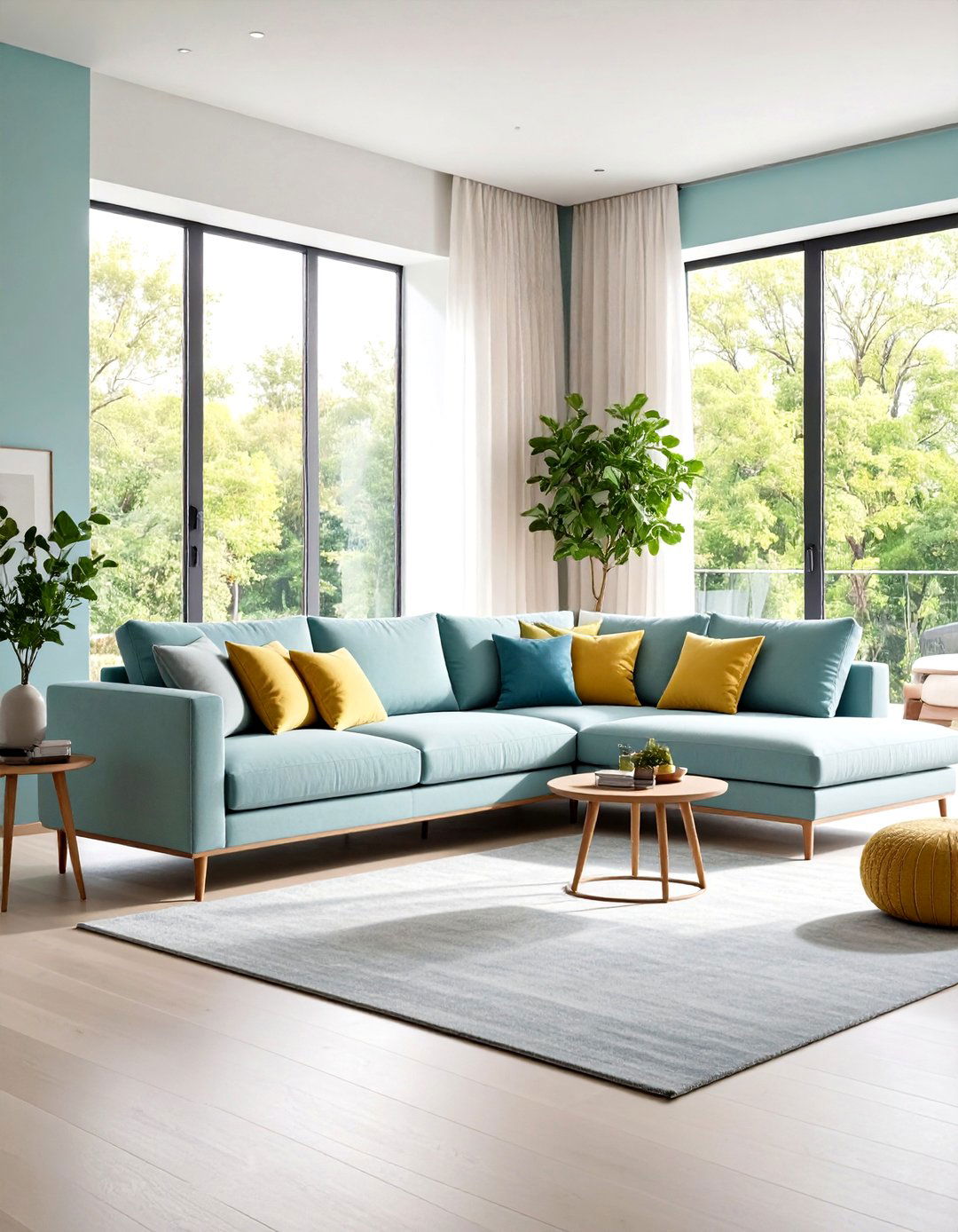 Low Profile Sectional Spaciousness - 24 Sectional Living Room Ideas
