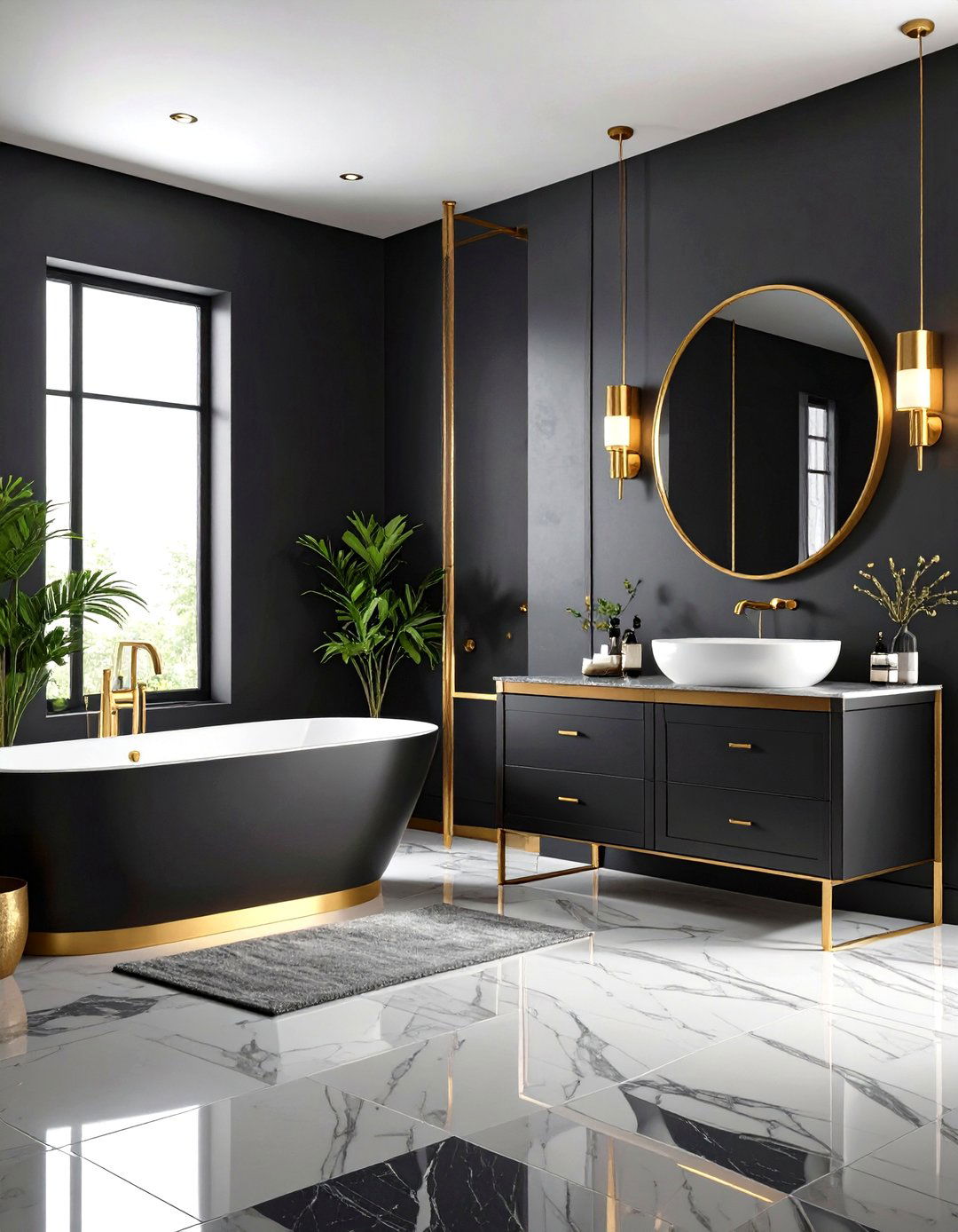 Luxurious Black and Gold Bathroom Design - 24 Teen Bathroom Ideas