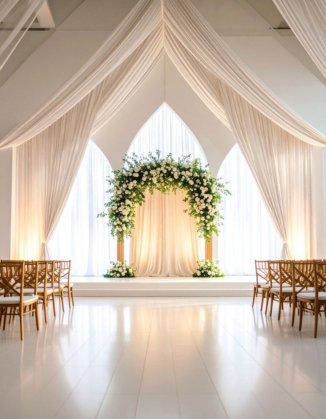 Luxurious Minimalist Ceremony Backdrop - 24 Wedding Decoration Ideas