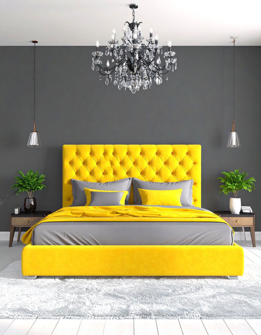 Luxurious Opulent Yellow and Grey Bedroom - 24 Yellow and Grey Bedroom Ideas