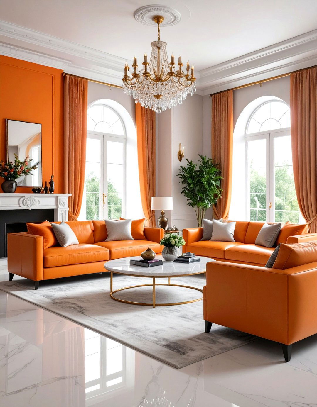 Luxurious Orange Grey Living Room - 24 Orange and Grey Living Room Ideas