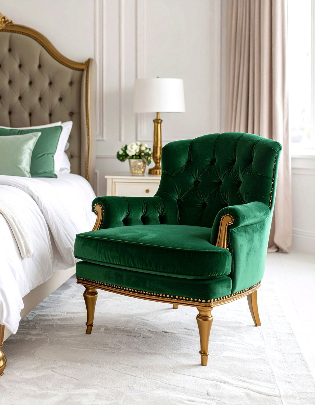 Luxurious Velvet Accent Chair - 24 Bedroom Chair Ideas