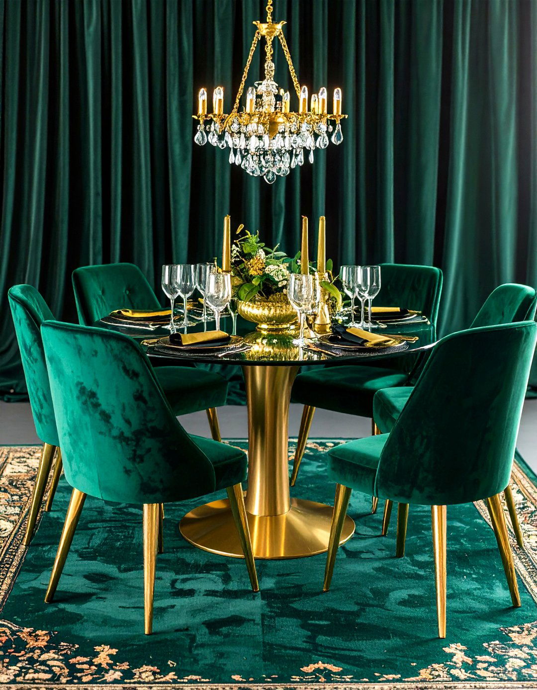 Luxurious Velvet Upholstery Dining Collection - 24 Parisian Dining Room Ideas