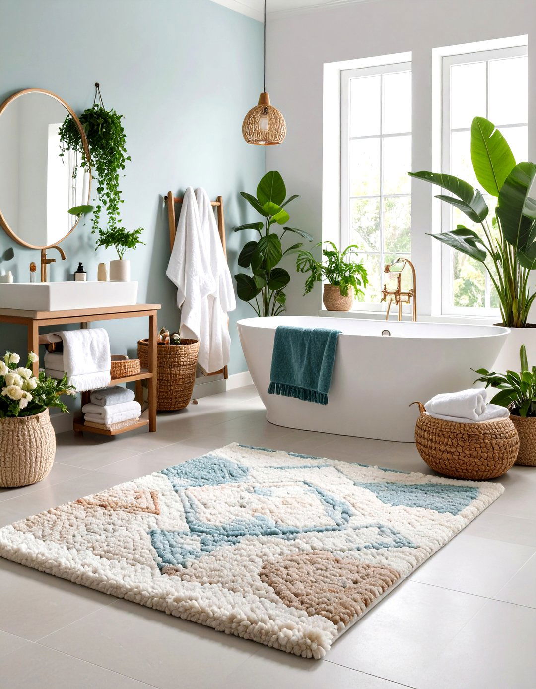 Luxurious Wool Bathroom Rugs - 24 Bathroom Rug Ideas