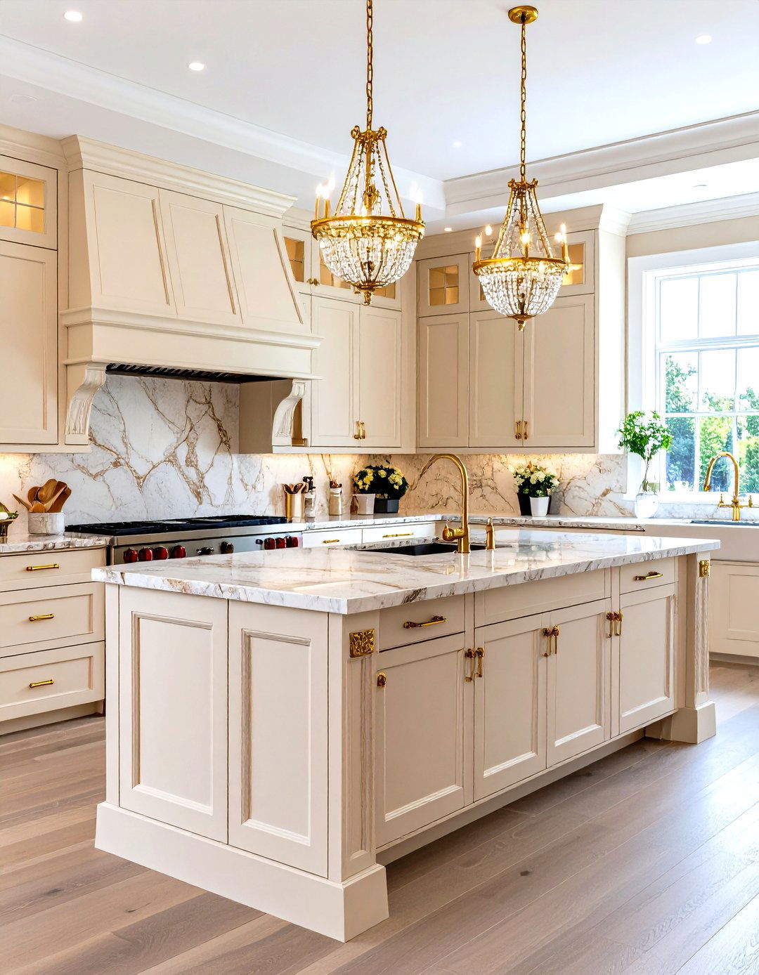 Luxury Beige and Gold Kitchen - 24 Kitchens With Beige Kitchen Cabinets