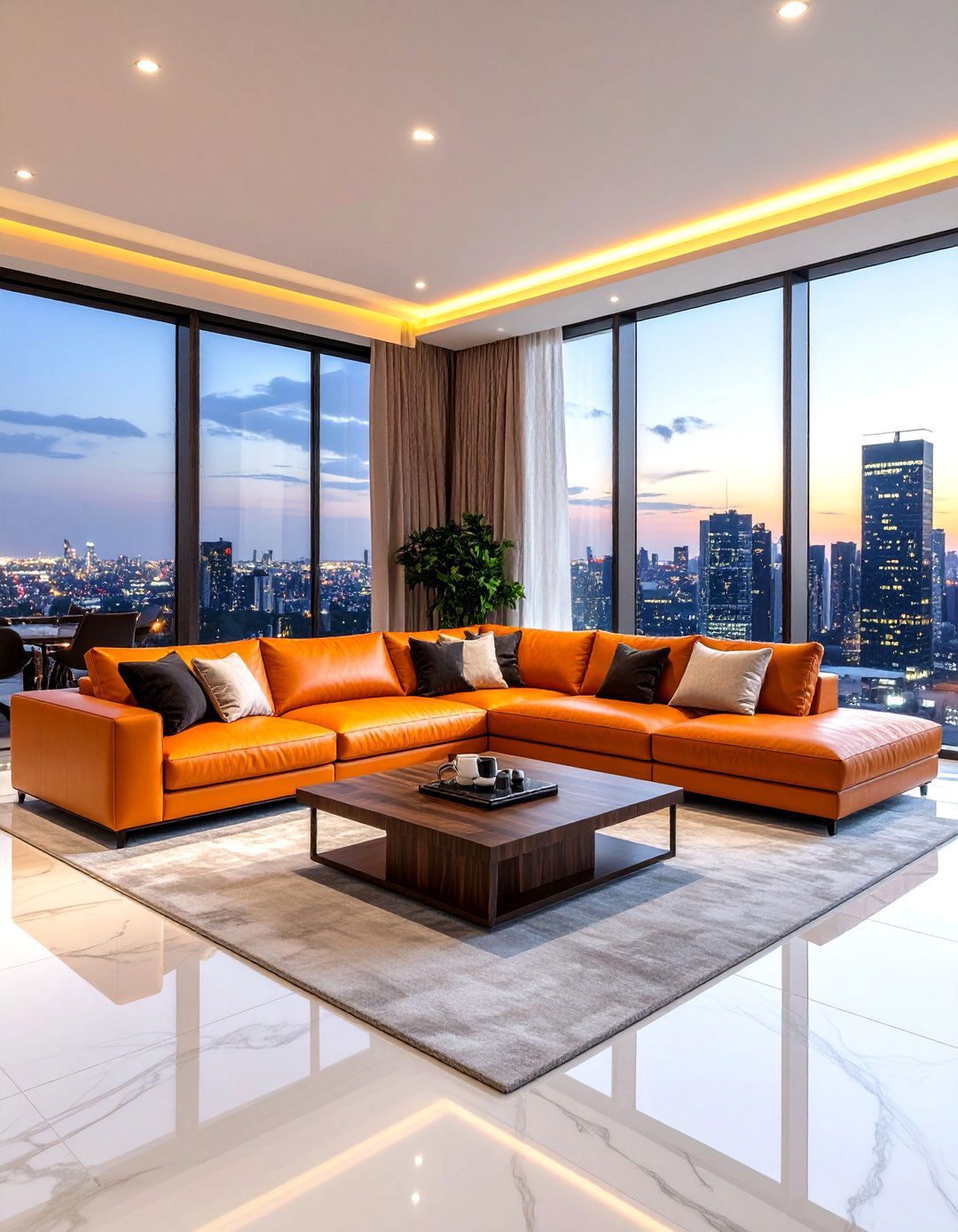 Luxury Burnt Orange Penthouse - 24 Burnt Orange Living Room Ideas