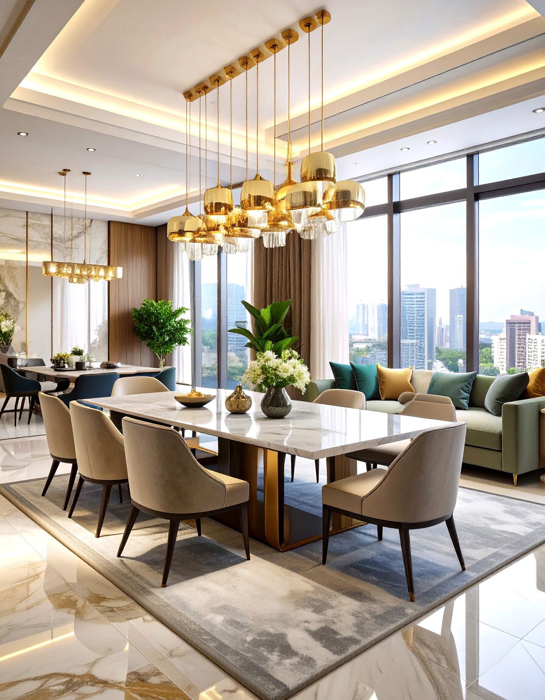 Luxury Contemporary Elegance - 24 Living Room Dining Room Combos