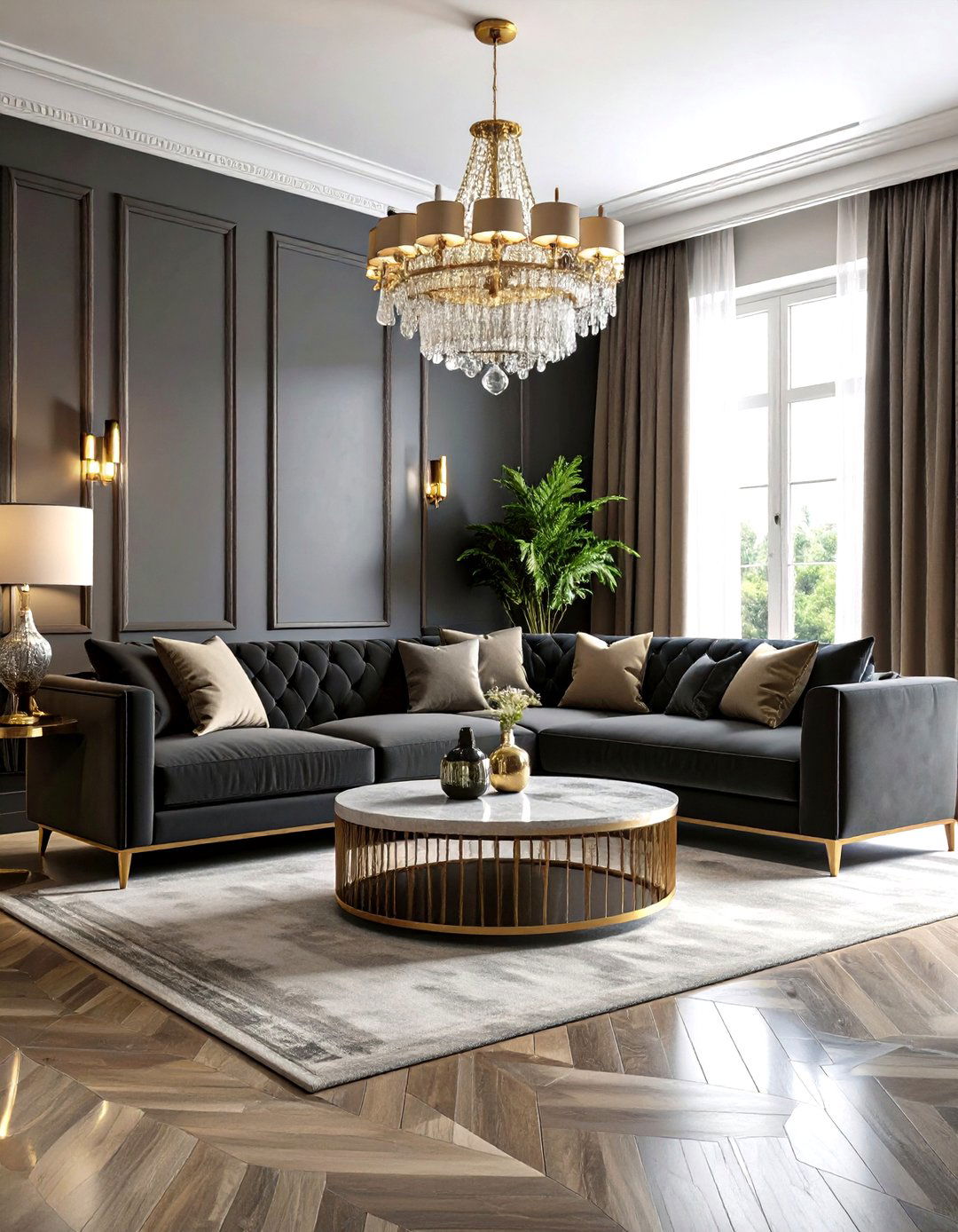 Luxury Dark Grey Couch Sophisticated Decor - 24 dark grey couch living room ideas