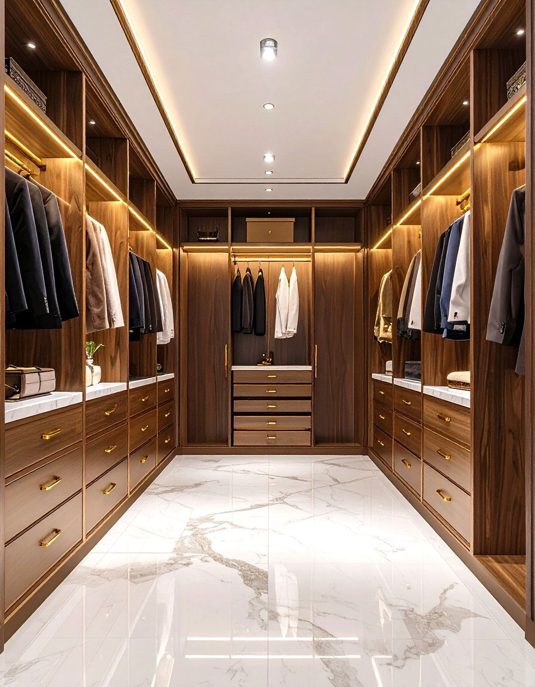 Luxury Entry Closet with High End Finishes and Lighting - 24 Entry Closet Ideas