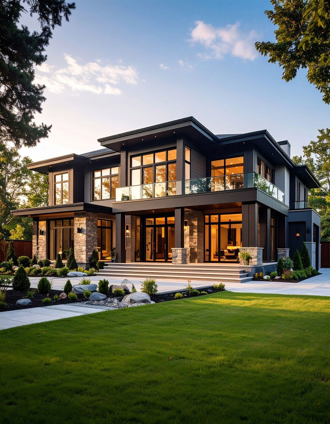 Luxury Estate Black Trim Elements - 24 Red Brick House with Black Trim Design Ideas