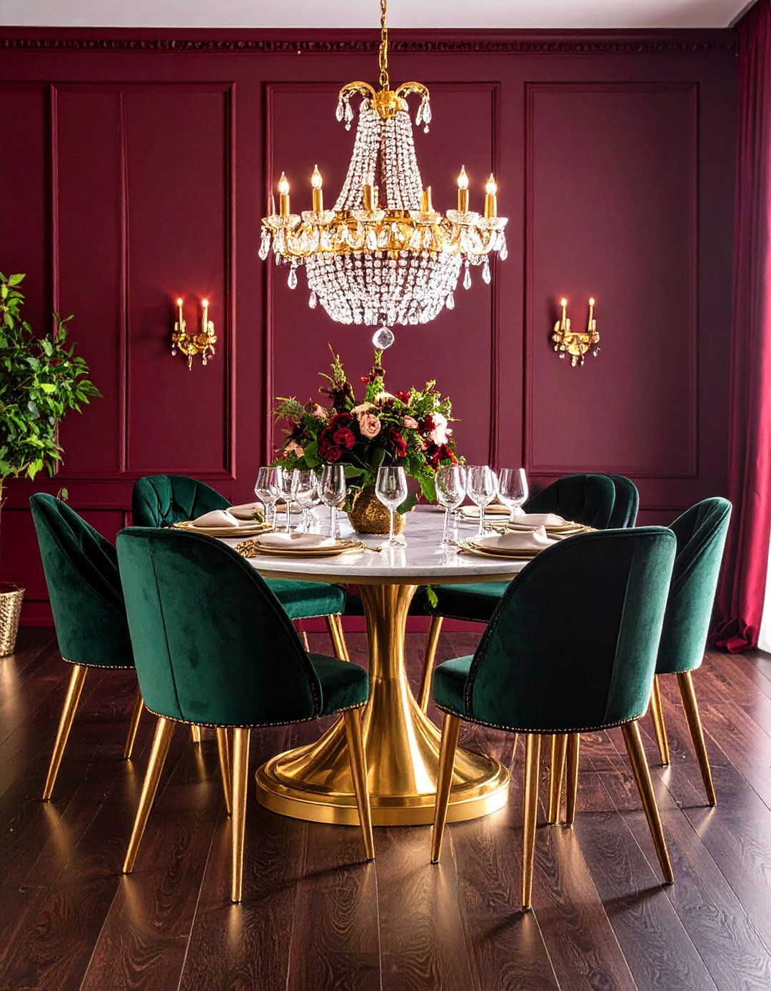 Luxury Glam Dark Wood Dining - 24 dark wood floor dining room ideas
