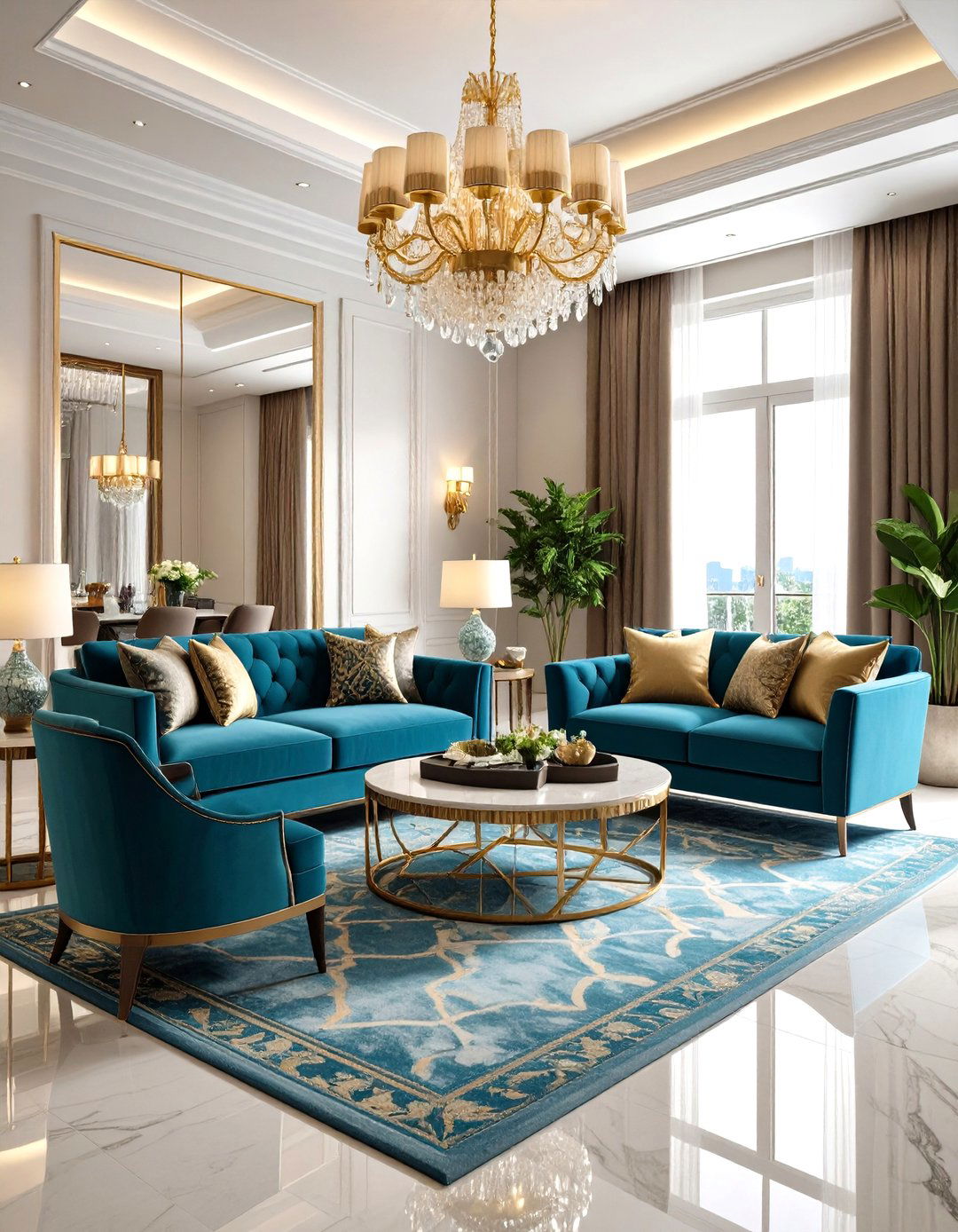 Luxury Hotel Suite Sophistication - 24 Long Living Room Ideas