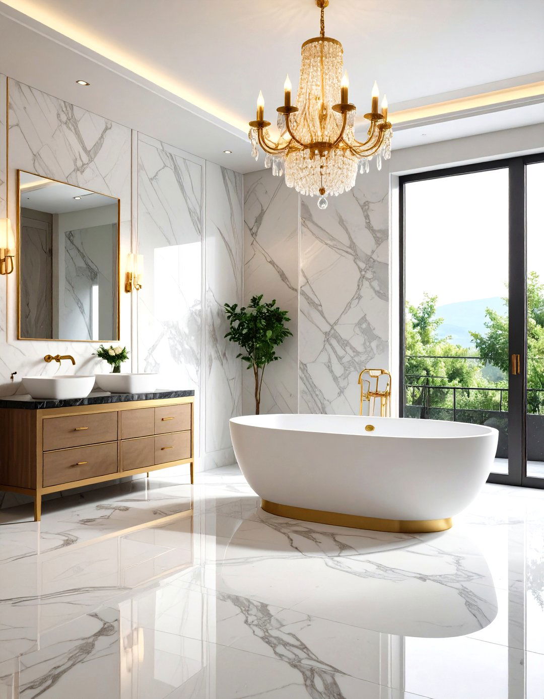 Luxury Marble Bathroom Spa - 24 Glam Interior Design Ideas