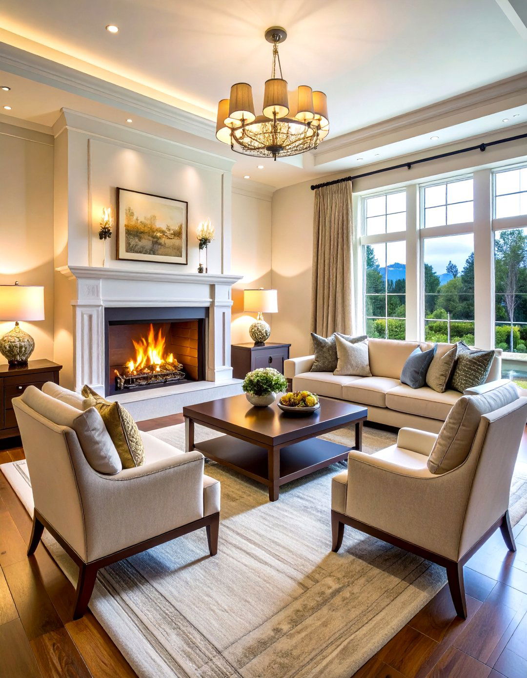 Luxury Master Suite Fireplace with Seating Area - 24 Bedroom Fireplace Ideas