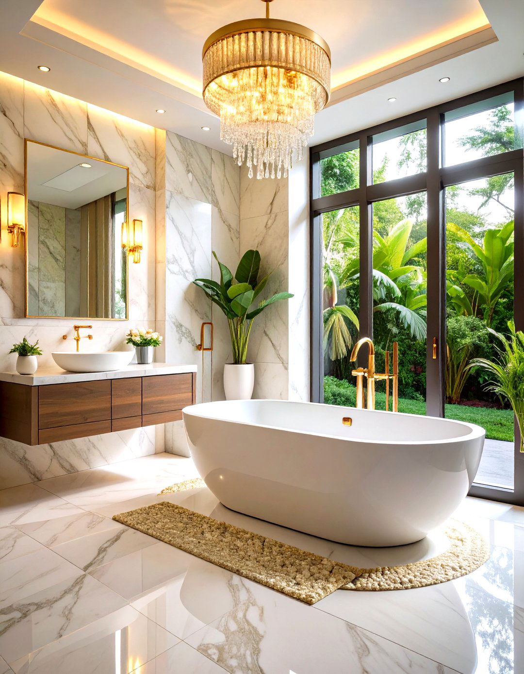 Luxury Master Suite with Marble Finishes - 24 Tub-shower Combo Ideas