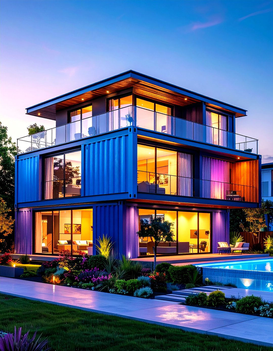 Luxury Multi Level Container Mansion - 24 Container Home Ideas