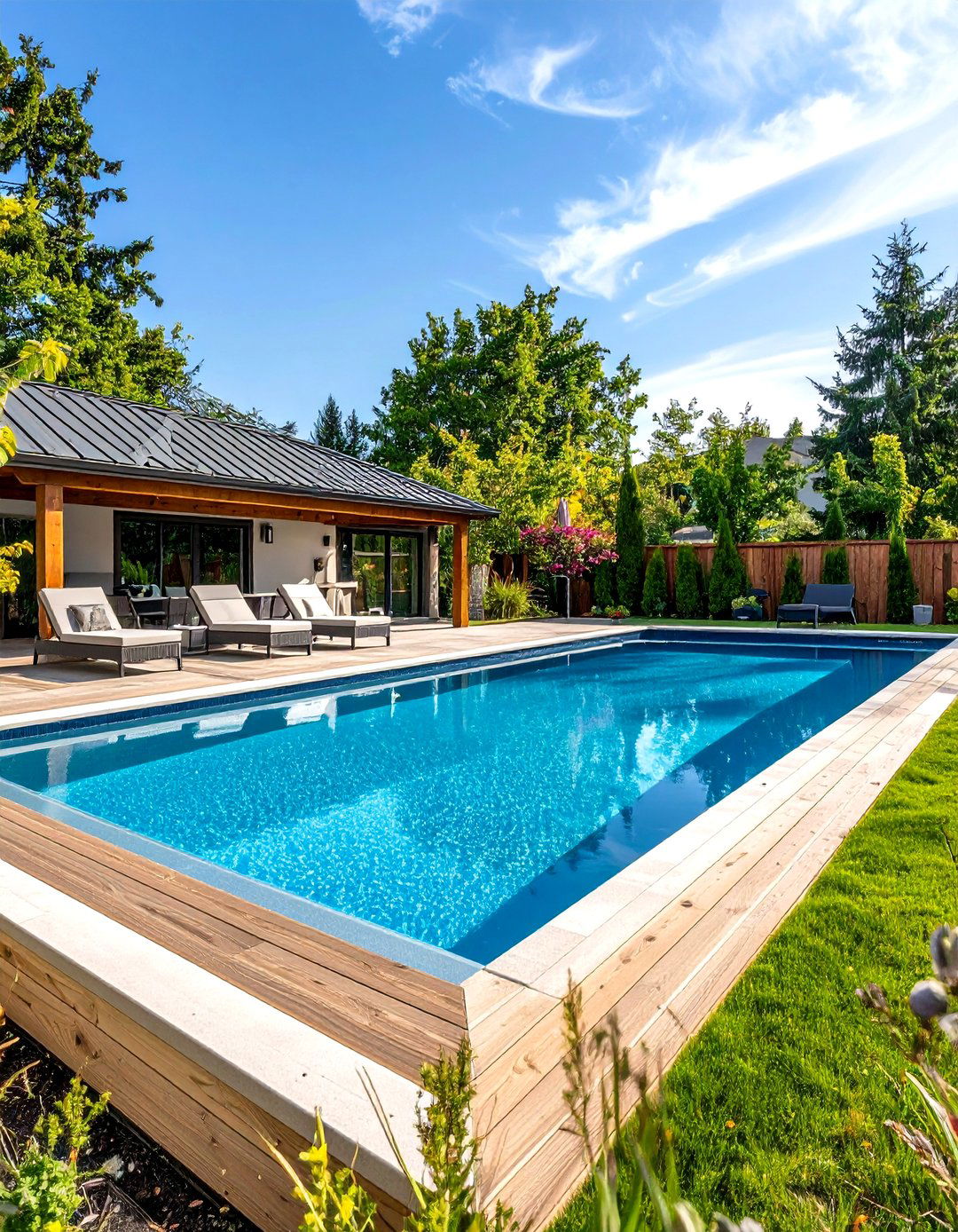 Luxury Resort Style Pool Complex - 24 Semi Inground Pool Ideas