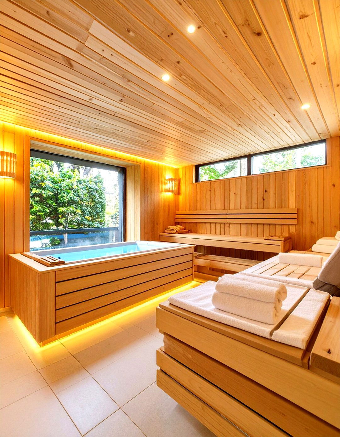 Luxury Resort Style Sauna with Aromatherapy - 24 Sauna Room Design Ideas