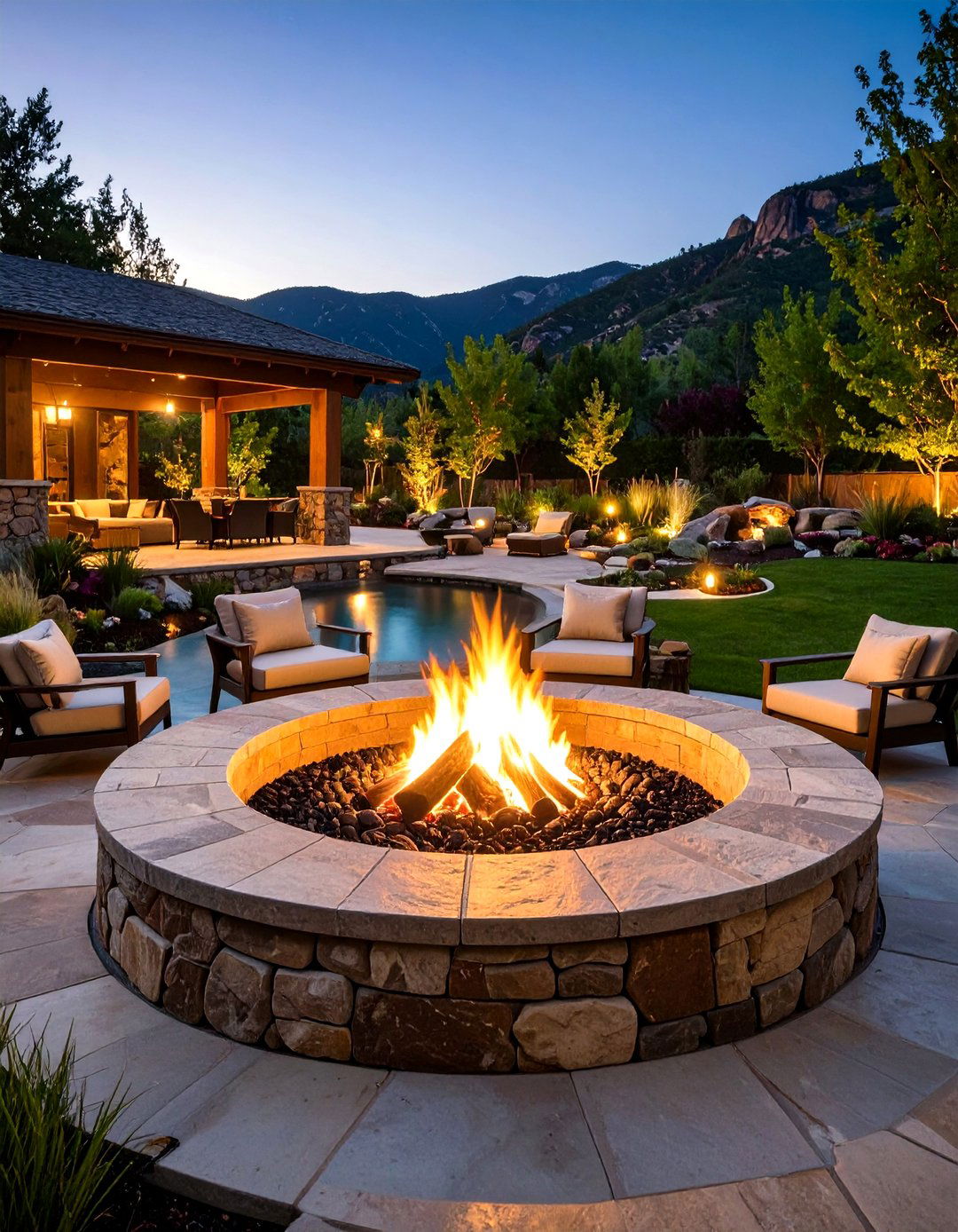 Luxury Spa Inspired - 24 Tree Stump Fire Pit Ideas