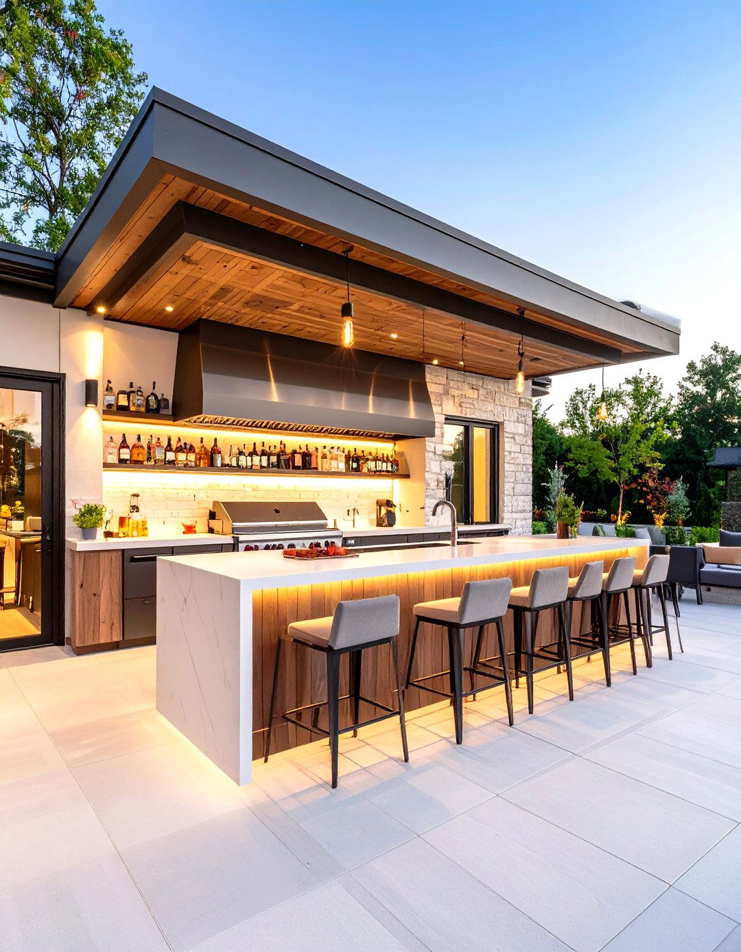 Luxury Sports Bar with Entertainment Features - 24 Luxury Outdoor Kitchen Ideas