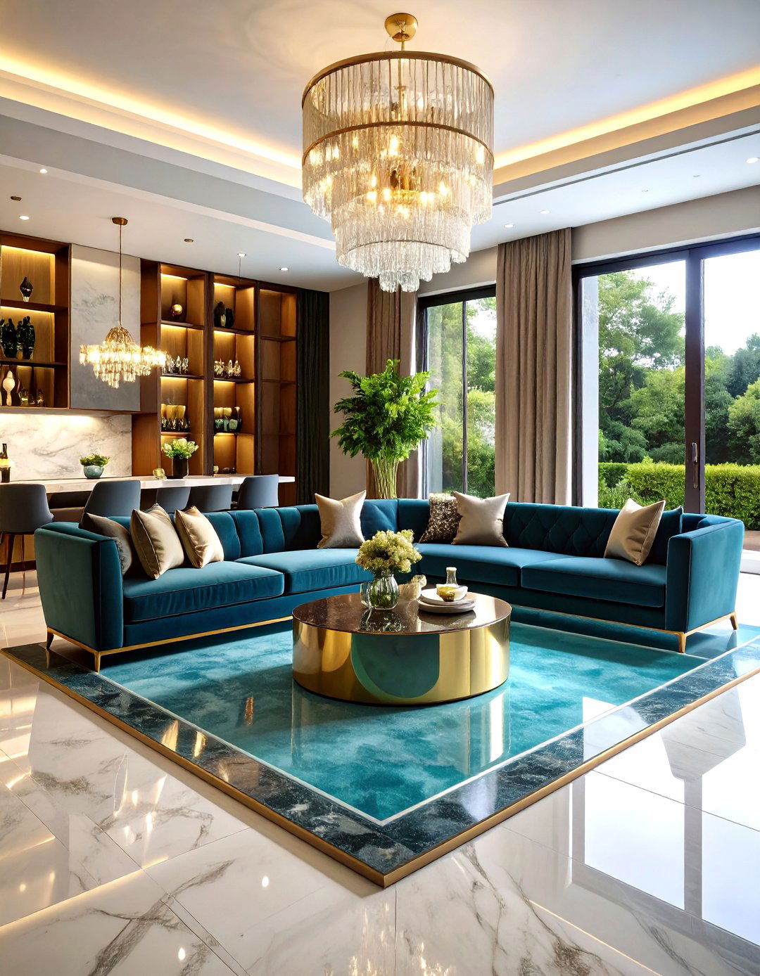 Luxury Velvet Sunken Lounge
