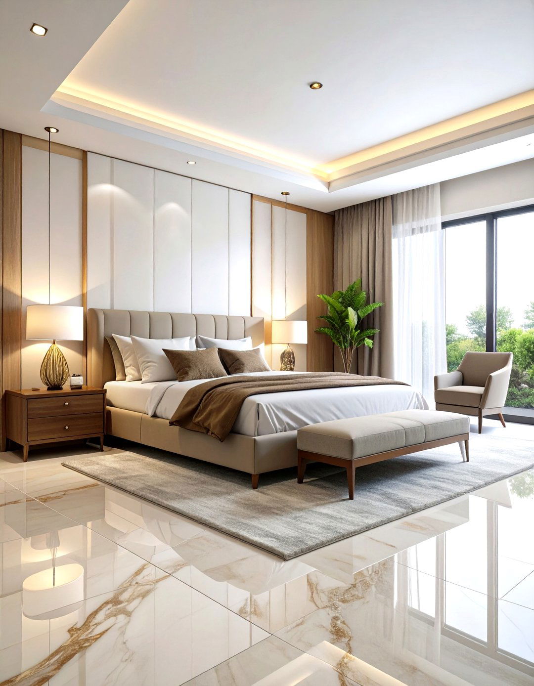 Luxury Vinyl Stone Look Tiles - 24 Bedroom Flooring Ideas