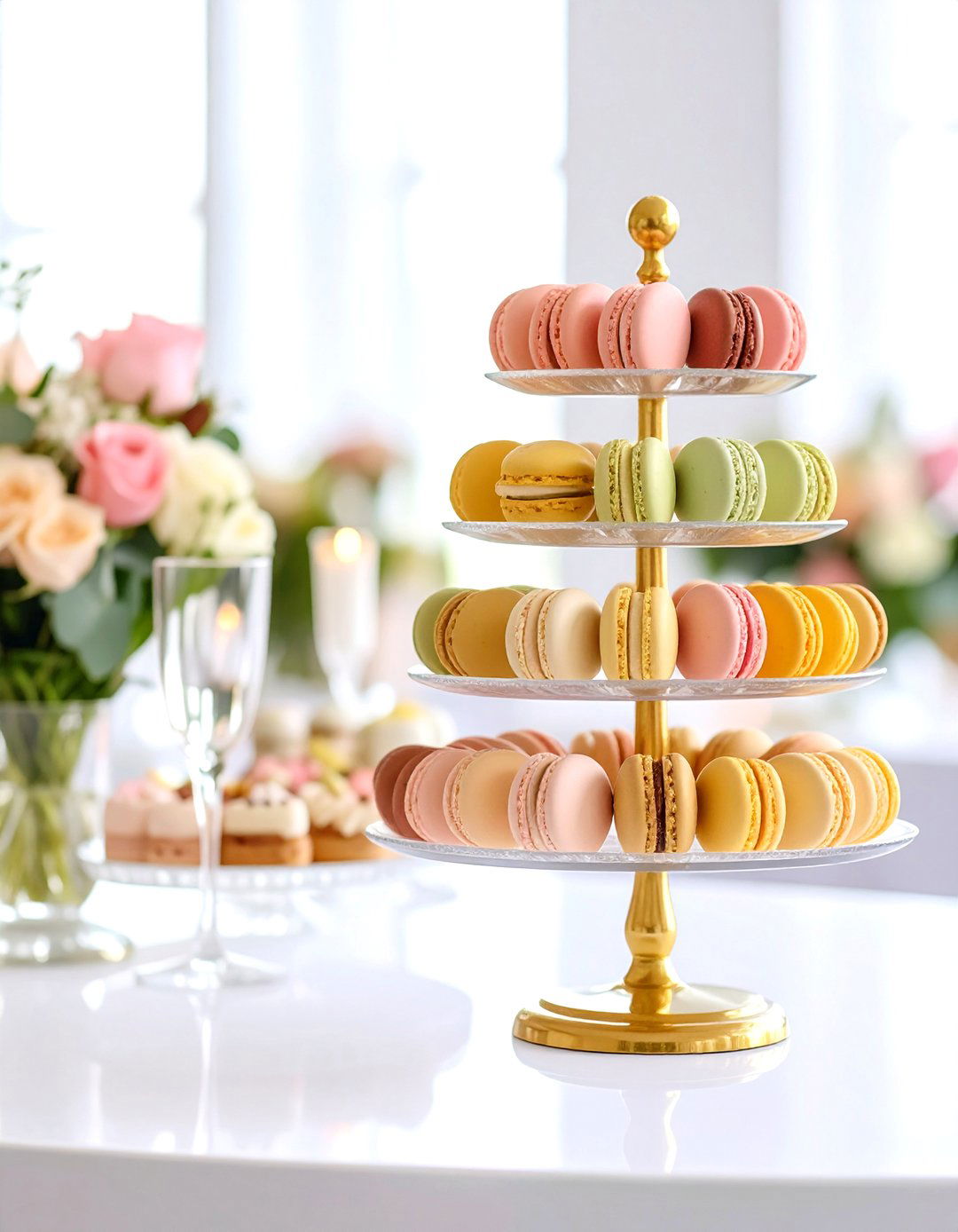 Macaron Tower Display - 24 Wedding Dessert Ideas