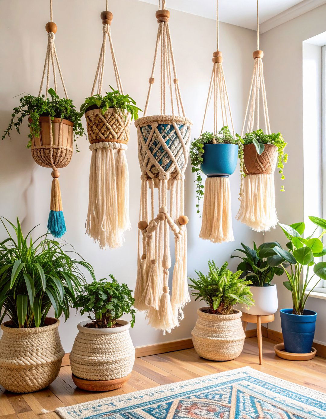 Macrame Hanging Plant Paradise - 24 Plant Room Ideas