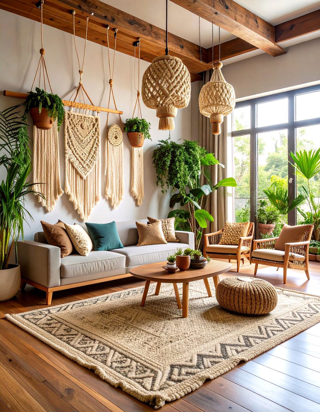 Macrame Wall Art Gallery - 24 70s Living Room Ideas