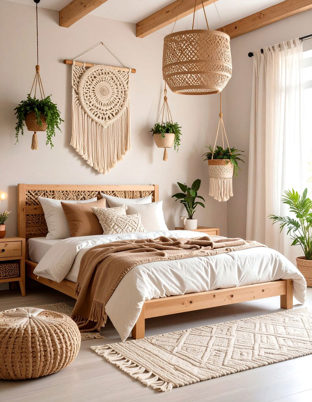 Macrame Wall Art Sanctuary - 24 70s Bedroom Decor Ideas