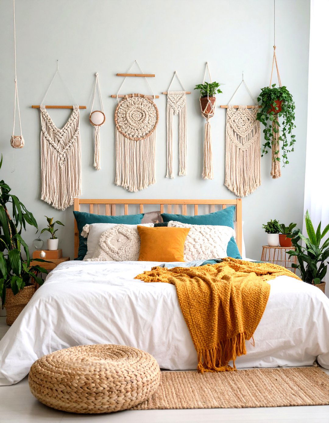 Macrame Wall Hanging Gallery - 24 Small Boho Bedroom Ideas
