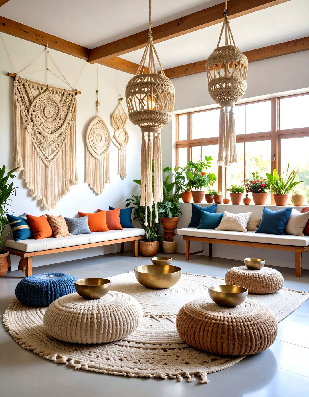 Macrame Wall Hanging Meditation Sanctuary - 24 Boho Meditation Room Ideas